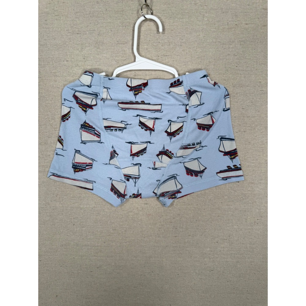 Hanna Andersson Boys Blue Organic Cotton Steamship Boxer Briefs Size S 100/110